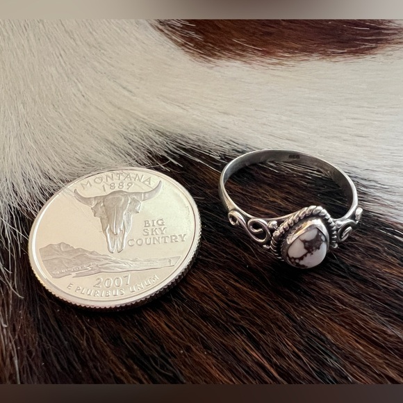 ❤️ Wild Horse Jasper Magnesite Navajo Southwestern  Sterling Silver Ring Size 8 - Picture 7 of 15